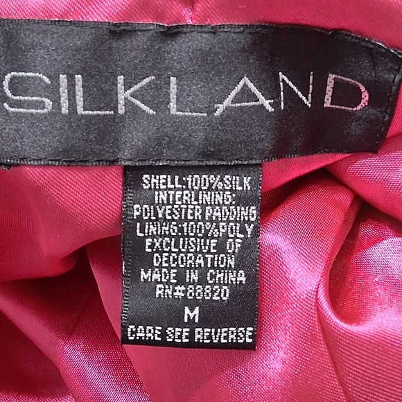 NWOT Silkland Quilted & Beaded Silk Jacket Size M - Picture 14 of 14